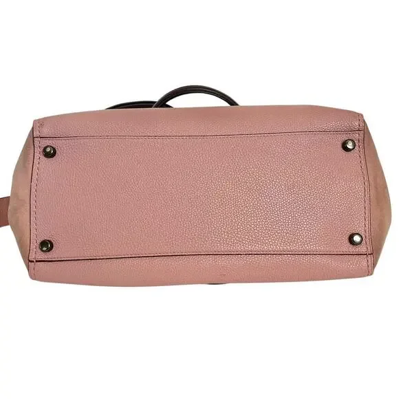 Coach Fulton Colorblock Dusty Rose Leather Suede Satchel Handbag #25006 - Picture 9 of 12